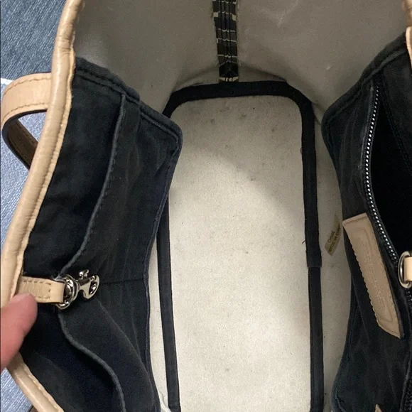 Coach Black and Tan Geometric Tote Bag - Picture 5 of 8